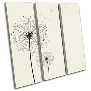 Stencil Nature Floral TREBLE CANVAS WALL ART Picture Print VA - Picture 1 of 1