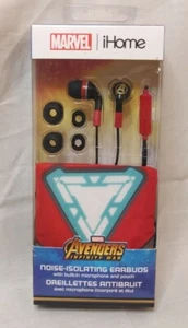 iHOME Marvel Avengers Infinity War Noise-isolating Earbuds W-MIC and Pouch NEW! - Picture 1 of 10