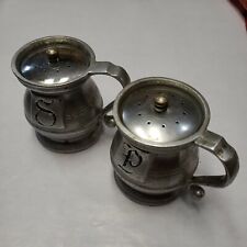 Vintage Antique Wilton Armetale RWP PEWTER Salt and Pepper Shakers Made in USA