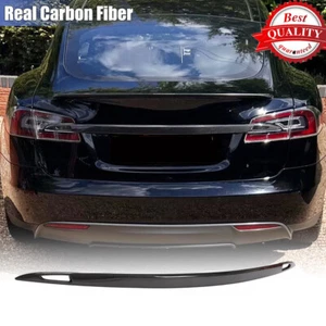 Para Tesla Modelo S 2015-2023 Carbono Real Tapa Trasera Tapa Tapón Accesorios - Imagen 1 de 13