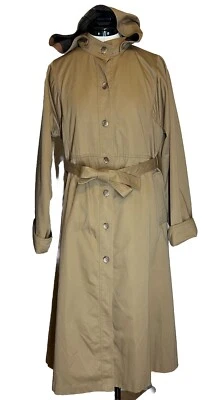 Trench coat longo clássico feminino com capuz destacável com cinto frontal com botão, Coréia|Tamanho:11 - Imagem 1 de 4