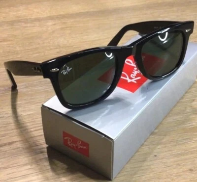Gafas de sol Ray-Ban RB2140 Wayfarer originales negras, verdes, unisex, clásicas. Foto 1 de 4
