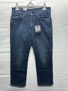 Levis 514 Men Dark Blue Denim Jeans Size 32 Straight Leg Regular Zip Fly W32 L28 - Picture 1 of 12