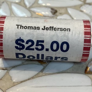 Rollo de 25 monedas Thomas Jefferson 2007 sin abrir dólar presidencial UNC - Imagen 1 de 3