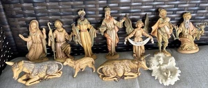 Lot de 10 figurines crèche vintage Fontanini 5" dépôt Italie 1983 - Photo 1/24