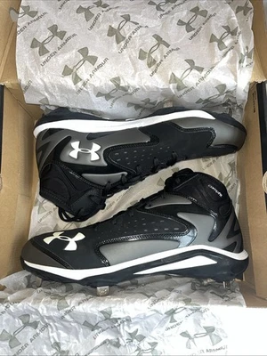 Nuevos botines de béisbol Under Armour para hombre 1240652-002 Mid ST negros/carbón talla:12 Foto 1 de 4