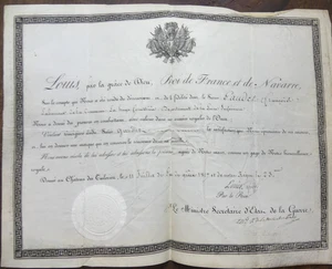 1817 Diplome royaliste accordé PAR LE ROI LOUIS XVIII - Foto 1 di 4