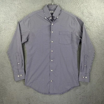 Peter Millar Shirt Mens Medium Purple Gingham Check Summer Comfort Long Sleeve - Изображение 1 из 4