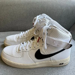 Nike Air Force 1 Perforated Pack White Black High Top Men's Sz 11.5 - Picture 1 of 11