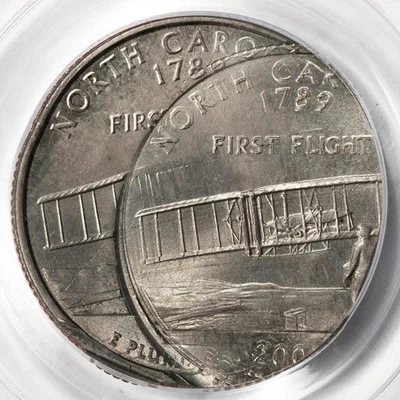 2001 PCGS MS64 Struck 4 Times 3 Off Center North Carolina Quarter Mint Error Wow - Image 1 of 4
