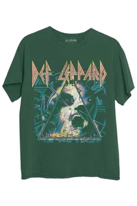 Def Leppard T-Shirt Hysterie Album Art Band Logo neu offiziell Unisex grün - Bild 1 von 3