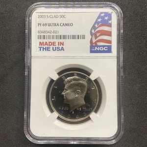 2003 S Kennedy Clad Half Dollar NGC PF69 Ultra Cameo Made In USA PROOF  - Picture 1 of 3