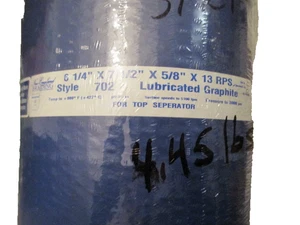 NEW ENGLAND BRAIDING BRAIDED GRAPHITE PACKING 6 1/4 x 7 1/2 x 5/8" x 13RPS - Picture 1 of 3