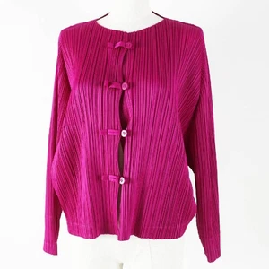 bellissimo cardigan plissettato con bottoni PLEATS PLEASE Issey Miyake PP13 JC142 Cina - Foto 1 di 9