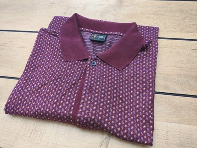 VTG Bobby Jones Large All Over Print Golf Polo Shirt Made in Italy - Imagem 1 de 4