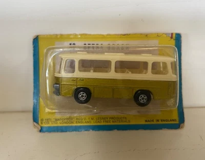 1971 MATCHBOX SETRA COACH NO. 12 YELLOW - SEALED IN CUT BLISTER *READ DESCRIP* - Image 1 of 4