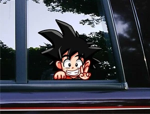 Goku Peace Peeker Peeking Bumper Window Vinyl Decal Anime Dragon Ball Z Stickers - Picture 1 of 5