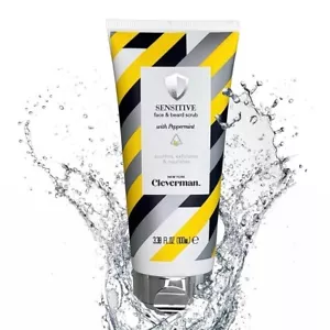 Cleverman Sensitive Face and Beard Scrub, Peppermint-Infused Facial Cleanser - Picture 1 of 6