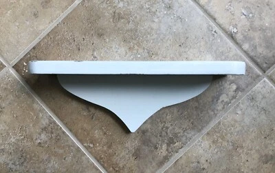 Vintage Hand Crafted Wood White Painted Rustic Slightly Shabby Shelf 13.25" - Image 1 of 4