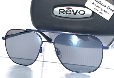 NUEVO Gafas de sol Revo Logan azul marino satinado polarizadas lentes grises RE 1226 05 GY Foto 1 de 4