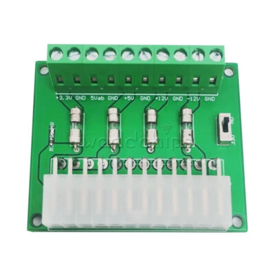 24/20 Pin ATX Desktop PC Power Supply Breakout Board Adapter Extension Module - Image 1 of 4