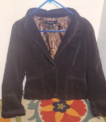 Calvin Klein Jeans Women's Black Corduroy Blazer Jacket Size Small  Foto 1 de 2