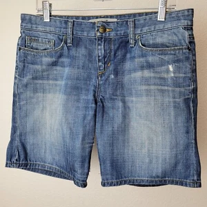 Joes Denim Jeansshorts Damen 28 Distressed 8 Zoll dunkle Waschung blau Bermuda Joe's - Bild 1 von 8