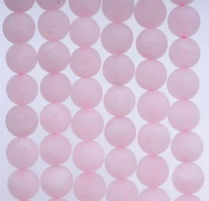 8MM MATTE ROSE QUARTZ GEMSTONE ROUND LOOSE BEADS 15" - Picture 1 of 4