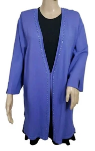 NWT Maggie Barnes Purple Open Front Cardigan Sweater Women's Size 14/16 - Picture 1 of 9
