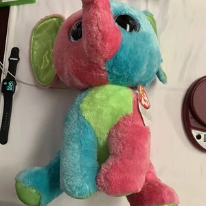 TY BEANIE BOOS JUMBO ELFIE THE ELEPHANT 17" JUSTICE 2015 Has Tags - Picture 1 of 9