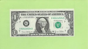 1969D ..UNCIRC $1 G 0241 4524 D .... 1969D $1 G-D NICE NOTE FRN - Picture 1 of 2