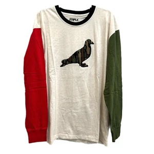 Jeff Staple Embroidered Pigeon Long Sleeve Shirt Mens 2XL 100% Cotton Oatmeal - Picture 1 of 19