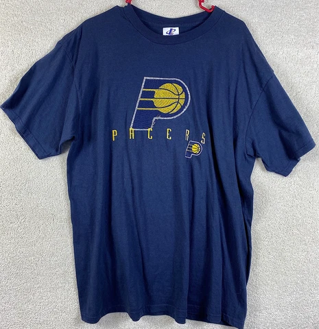 Indiana Pacers Blue 2XL T Shirt NBA Navy Size Extra Large Short Sleeve Shirt Cover