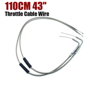 110CM 43'' Stainless Steel Throttle Cable Wire for Harley Sportster XL883 1200 - Picture 1 of 11