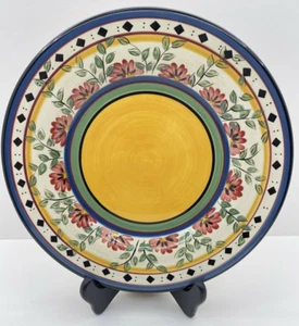 Pier 1 "Alexandria" Steingut Speiseteller handbemalt lebendige Farbe ~ EUC - Bild 1 von 7