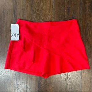 NEW Zara red ruffle front skort SZ LG - Picture 1 of 6
