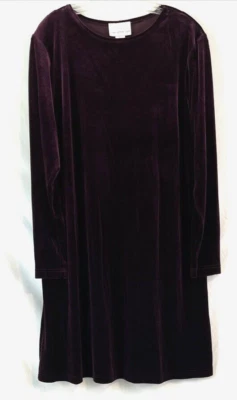 Платье-футляр бархатное Susan Graver размер XL фиолетовое с длинным рукавом без застежек женское XV4 - Изображение 1 из 4