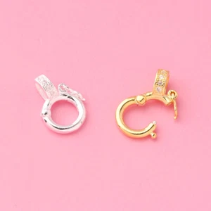 Chiusura Ciondolo Cerniera Argento Sterling Zirconia Connettore Bail Enhancer A5252 - Foto 1 di 8