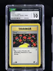 2000 Pokemon Team Rocket 1. Edition #79 Schlaf! CGC 10 GEM MINT - Bild 1 von 2