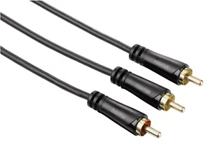 Hama HQ 7,5m Subwoofer-Kabel 2x Cinch-Stecker auf 1x Stecker Y-Kabel 1-2 Sub - Bild 1 von 3