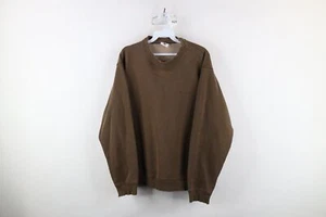 Vintage Columbia Mens Medium Distressed Spell Out Crewneck Sweatshirt Brown - Picture 1 of 15
