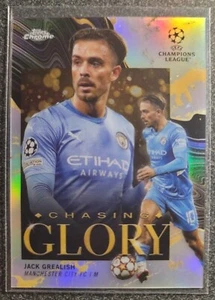 2021 Topps Chrome UEFA Jack Grealish Chasing Glory CG-10 Manchester City - Imagen 1 de 2