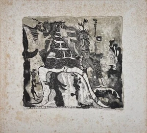CARLOS A. CRUZ BOIX. Incisione. Litografia / Cartoncino. arte cubana. Contemporaneo - Foto 1 di 5
