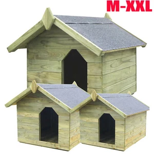 Hundehütte Kieferholz Hundehaus Hundehöhle Hundehäuschen Outdoor Tierhaus M-XXL - Bild 1 von 34