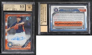 2019 Bowman Chrome Prospects Orange Refractor /25 Brandon Bielak BGS 9.5 Auto