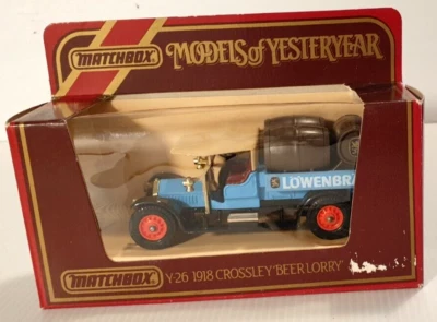 MATCHBOX YESTERYEAR Y-26 1918 Crossley Beer Lorry Lowenbrau 1/47 Scale Diecast. - Image 1 of 4