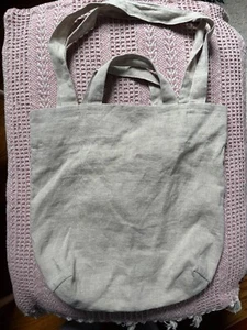 Alabatis Lagenlook Cottagecore hellbraun Leinen Beuteltasche 15 x 16 cm - Bild 1 von 4