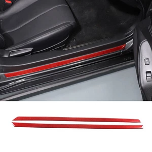 Red Carbon Car Exterior Door Sill Pedal Trim Kit For Mazda MX-5 Miata ND 2016-23 - Picture 1 of 12
