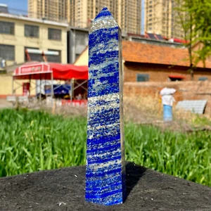390G Natural lapis lazuli crystal obelisk quartz crystal energy column - Picture 1 of 8