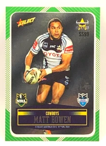 2012 NRL Champions Silver Laser Sticker #99 Matt Bowen North Queensland Cowboys - Picture 1 of 2